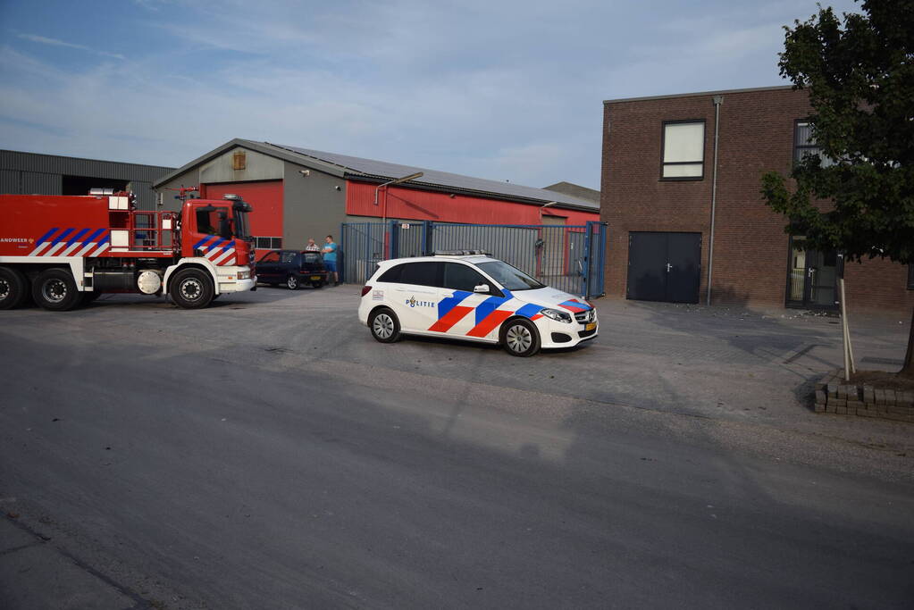 Brand in container van recyclingbedrijf