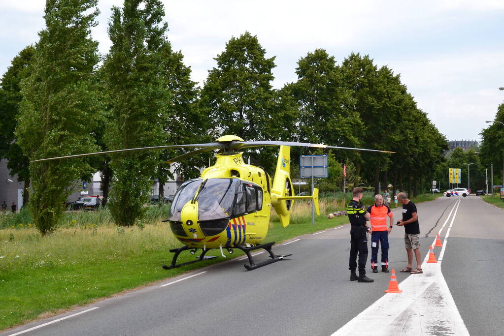 Weg afgesloten vanwege inzet traumahelikopter