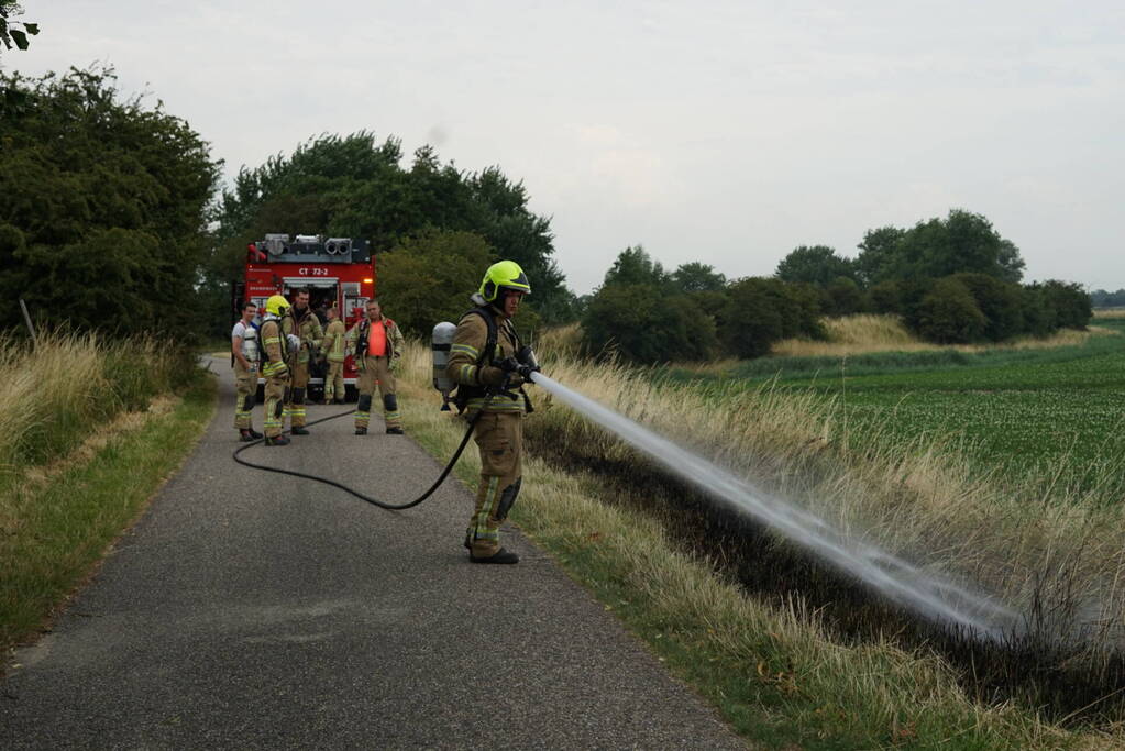 Stuk berm in brand