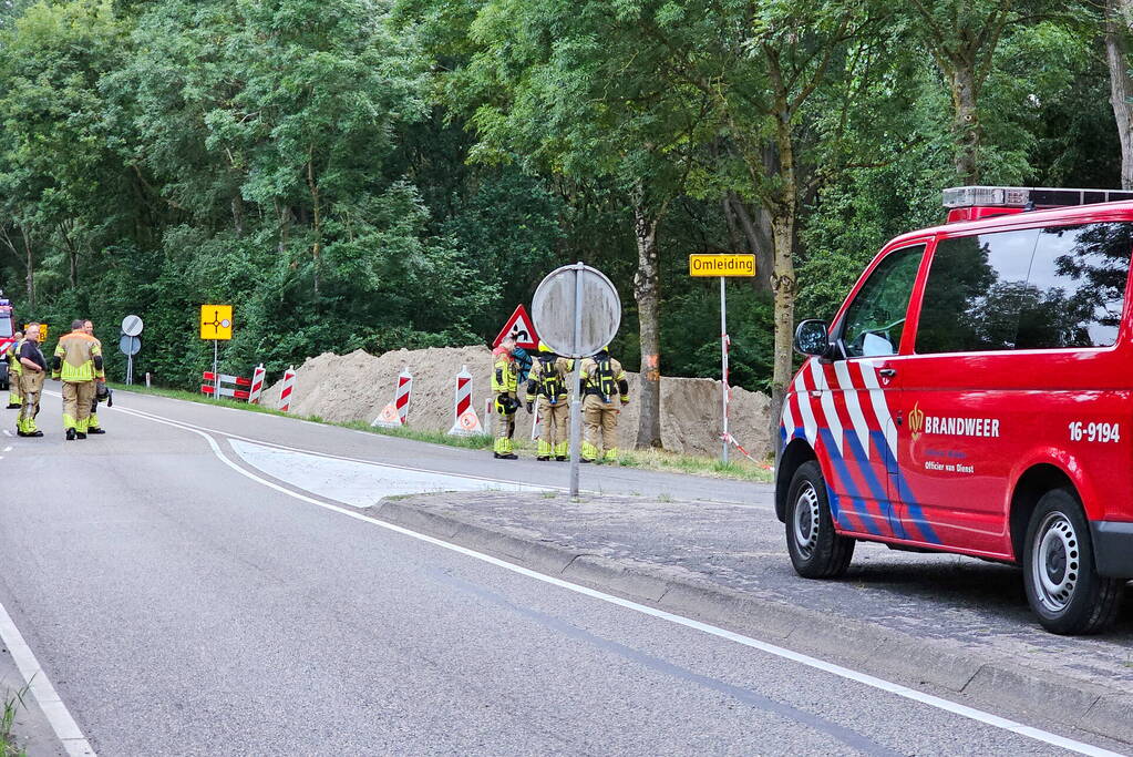 Hoofdgasleiding lek door werkzaamheden