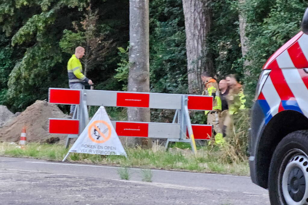 Hoofdgasleiding lek door werkzaamheden