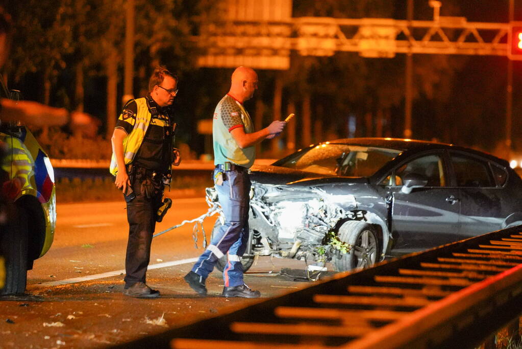 Auto verliest motor bij enkelzijdig ongeval