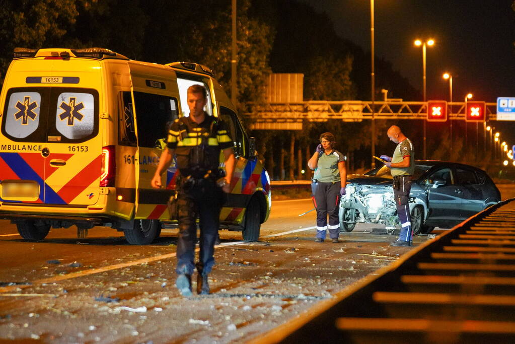 Auto verliest motor bij enkelzijdig ongeval