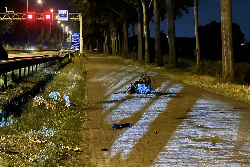 Auto verliest motor bij enkelzijdig ongeval