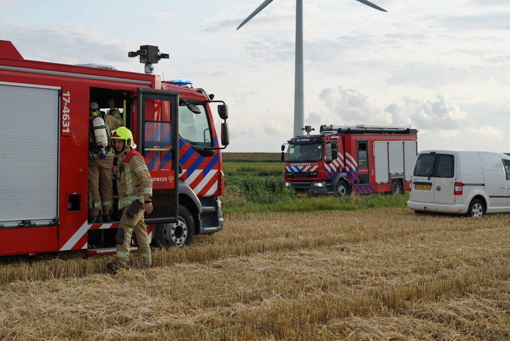 Beginnende brand maaidorser snel onder controle