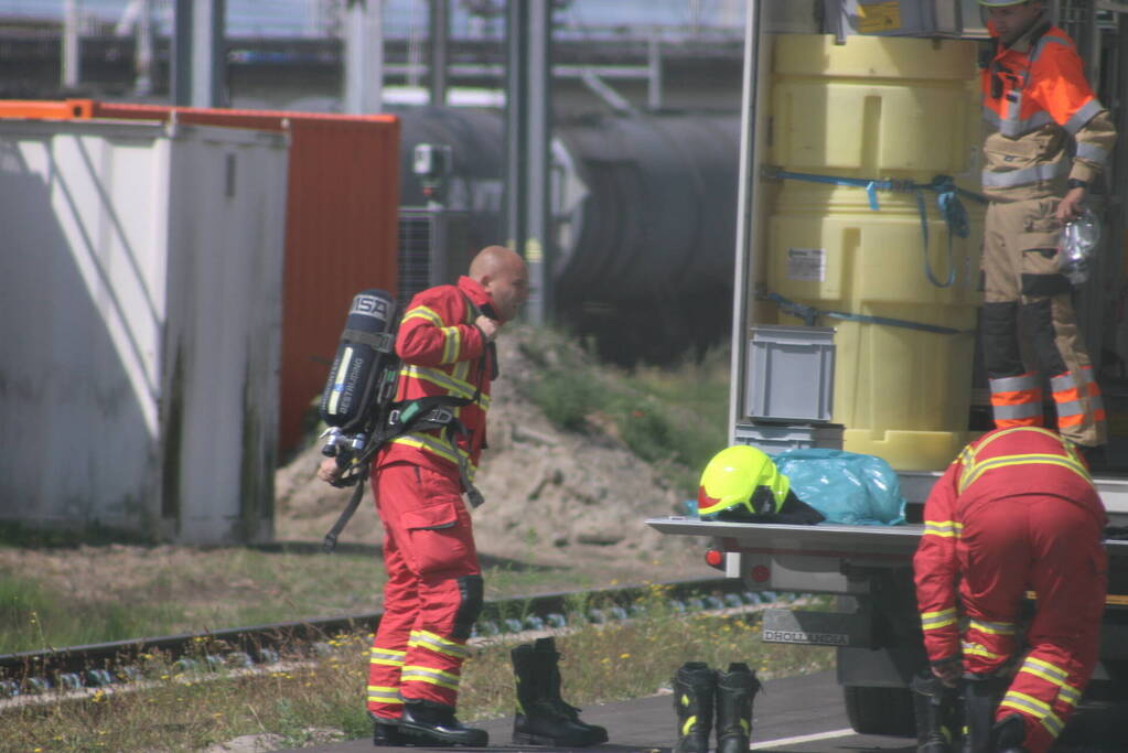 Lekkende ketelwagon op rangeerterrein