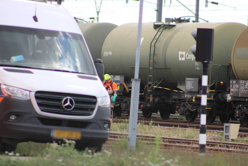 Lekkende ketelwagon op rangeerterrein