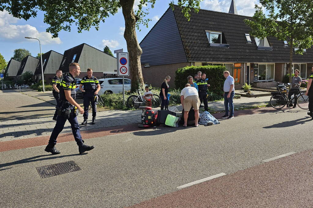 Ernstig ongeval tussen motorrijder en bestuurder van scootmobiel