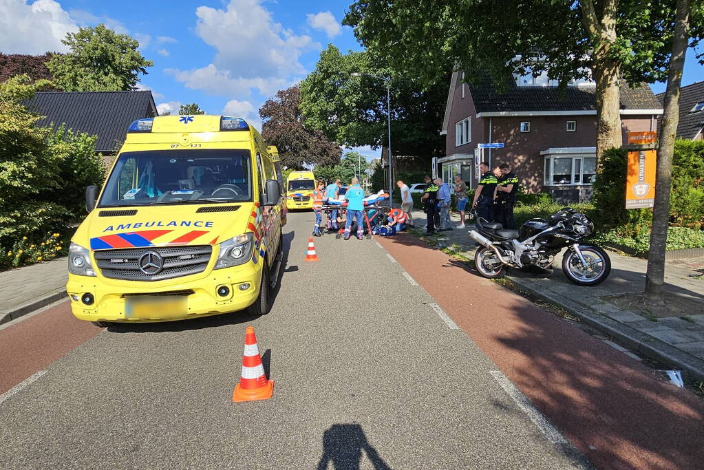 Ernstig ongeval tussen motorrijder en bestuurder van scootmobiel