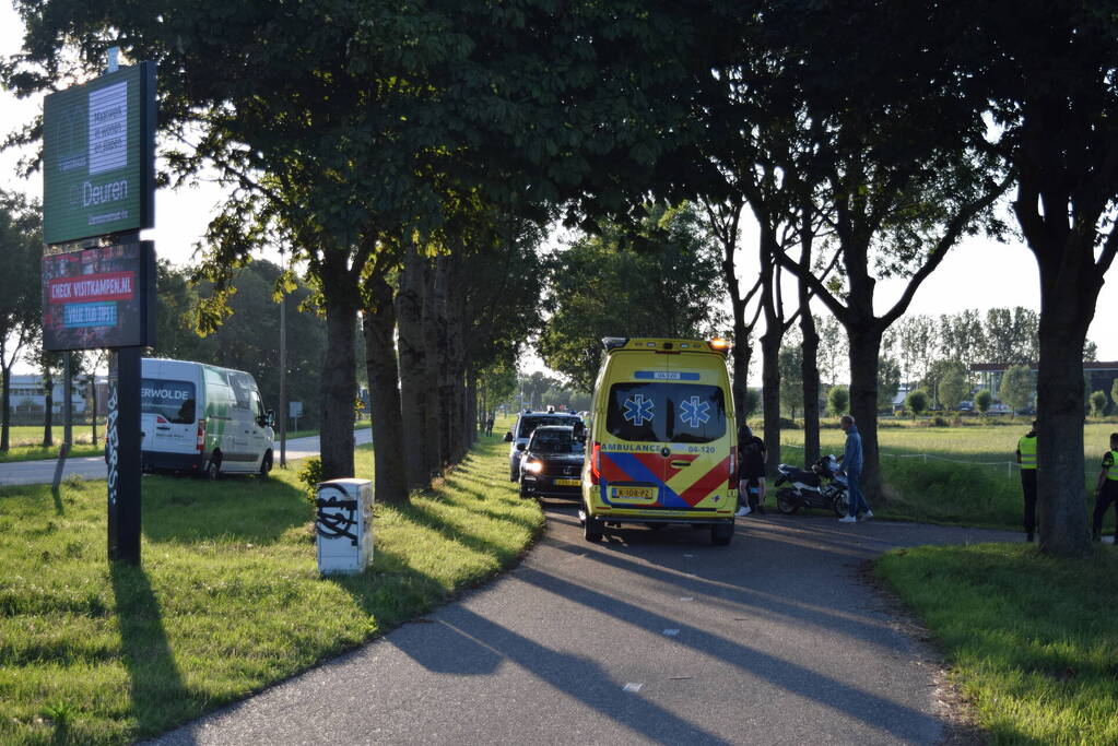 Ongeval met scooterrijder op fietspad