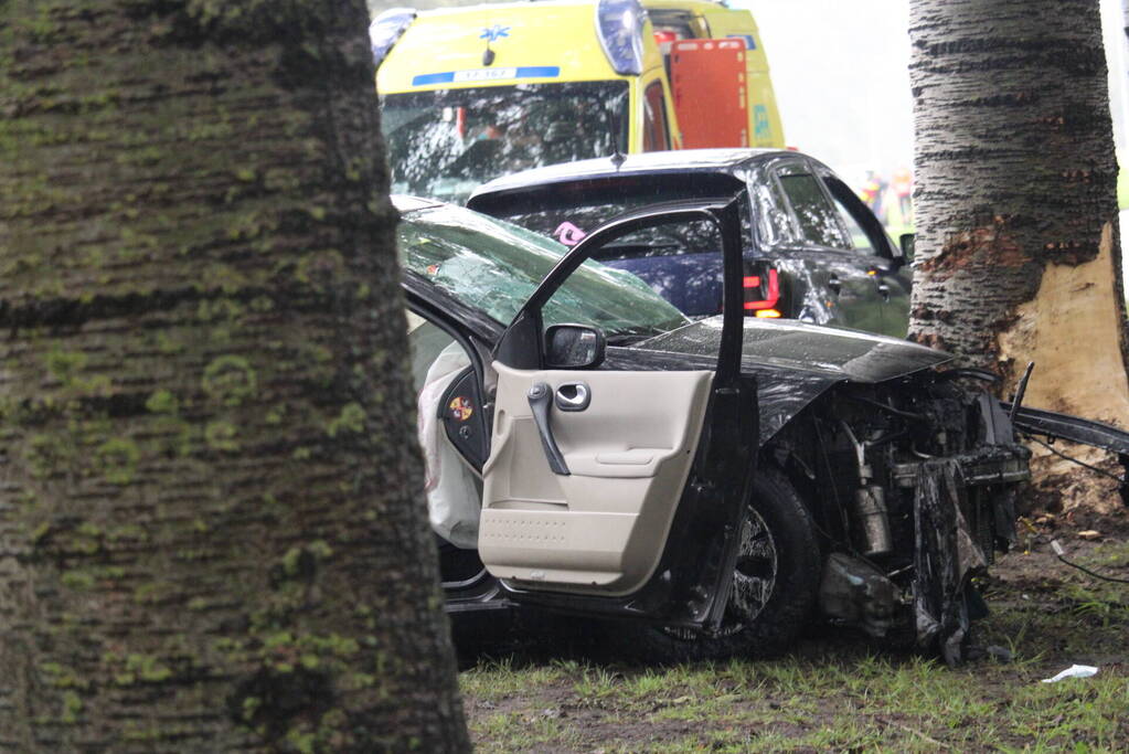 Auto rijdt rechtdoor de sloot in