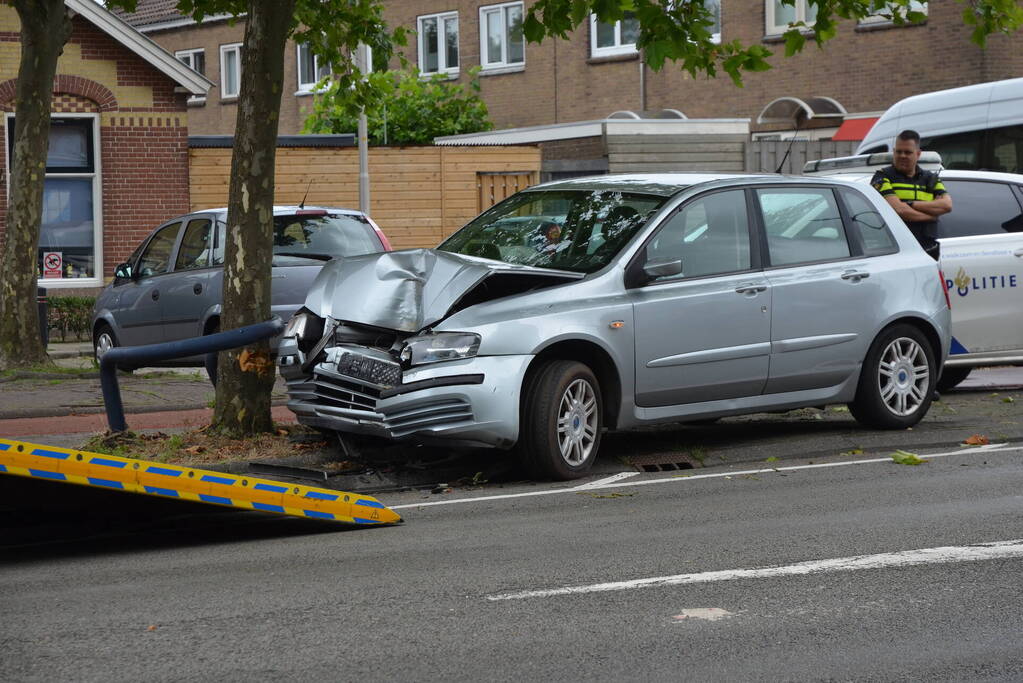 Auto rijdt op boom