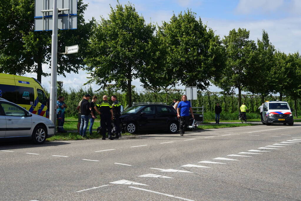 Automobilist botst tegen bewegwijzeringspaal