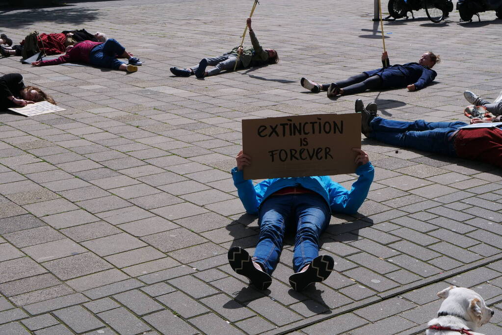 Luchtalarm is klimaatalarm Extinction Rebellion