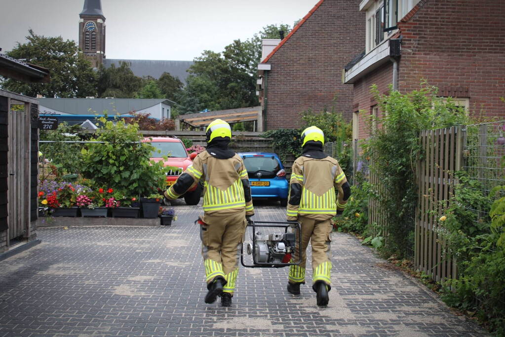 Garagebox volgelopen met water