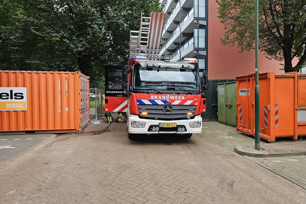 Brand in kelderbox van flatgebouw