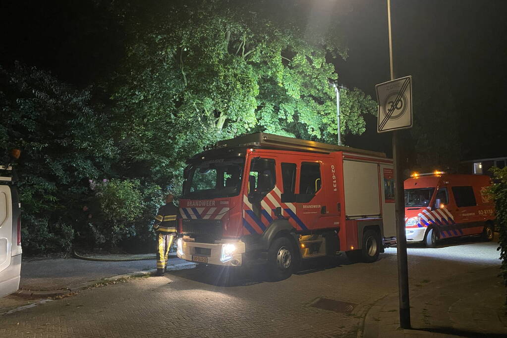 Vlammen bij brand in bosschage