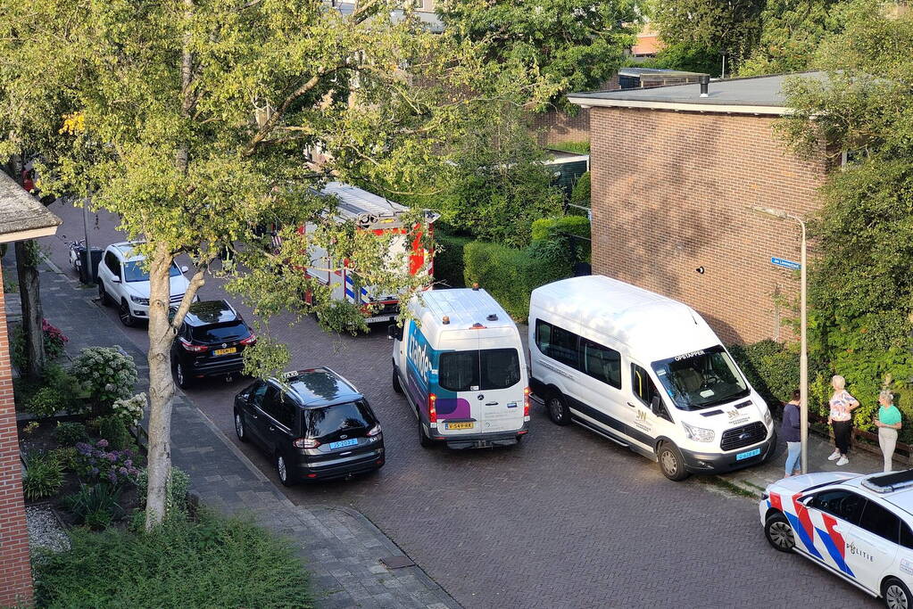 Gaslek in voortuin van woning