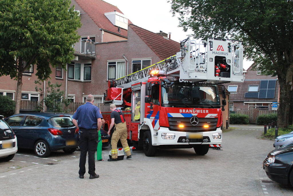 Brandweer redt kat van dak