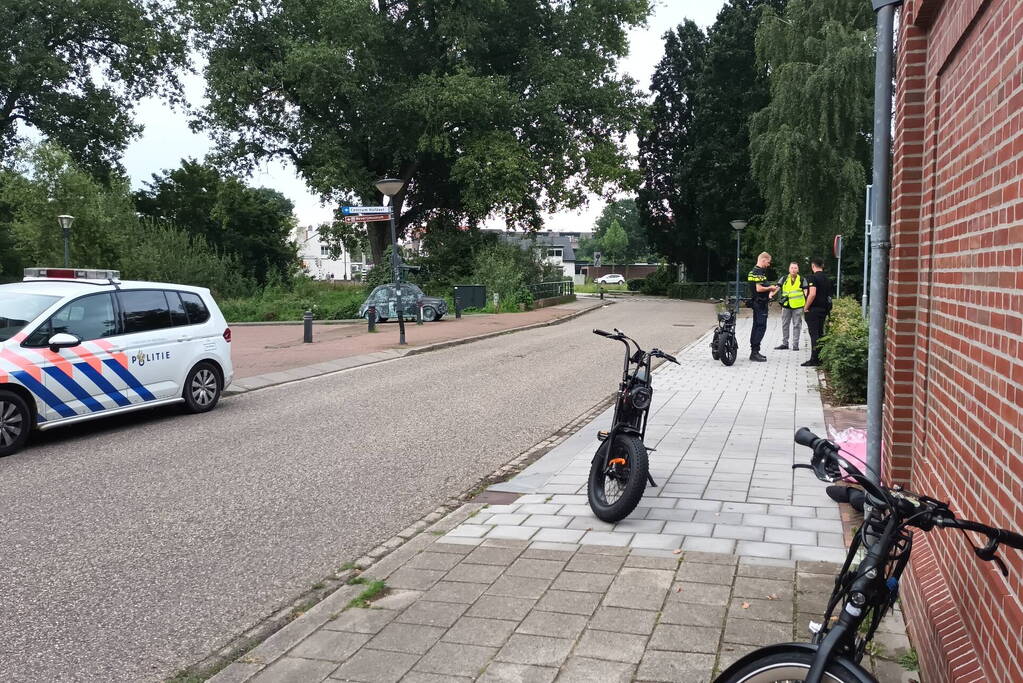 Fatbiker en fietser in botsing