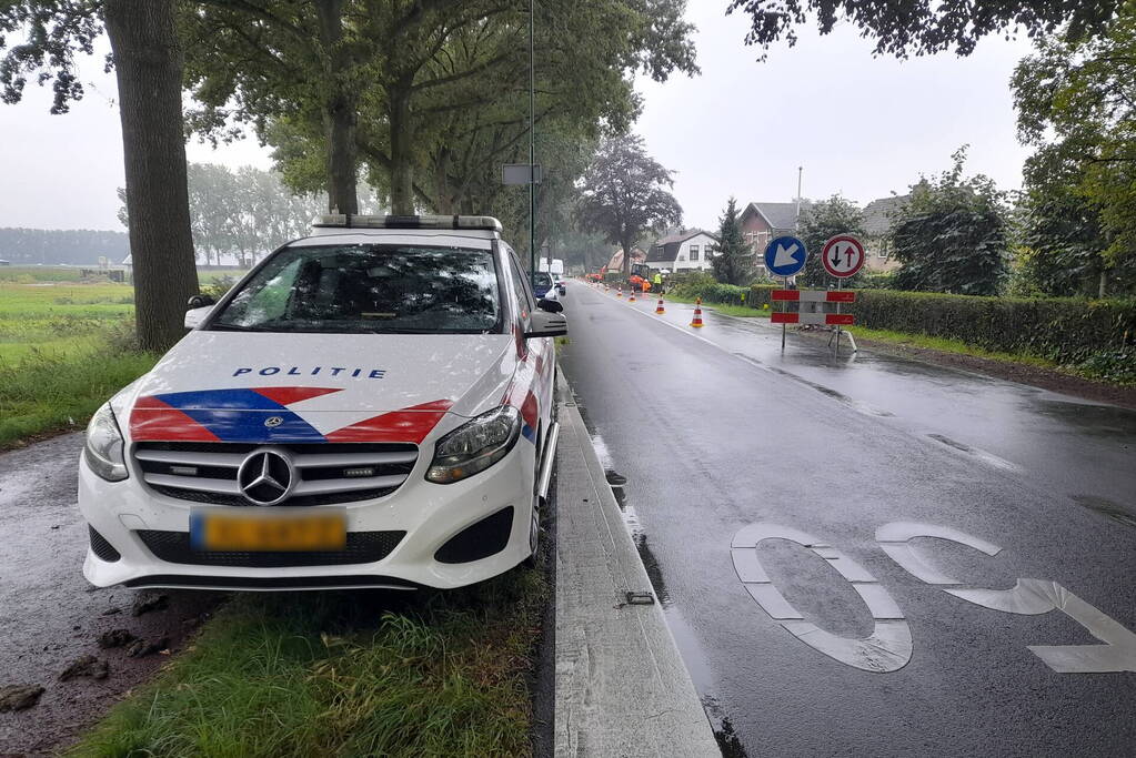 Verkeersregelaar aangereden bij wegwerkzaamheden