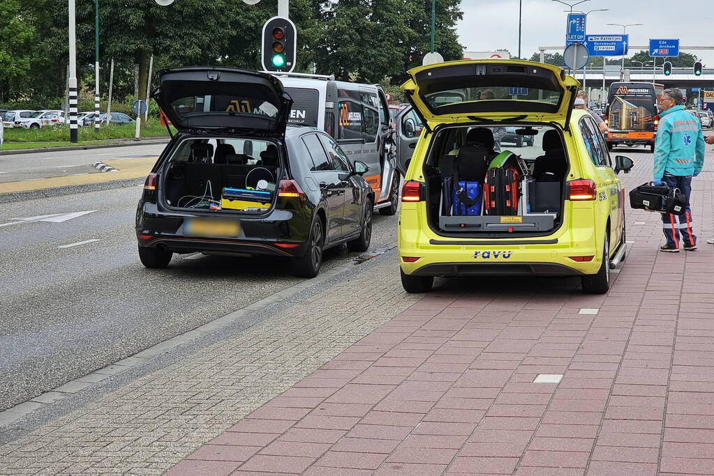 Kop-staartbotsing voor verkeerslicht