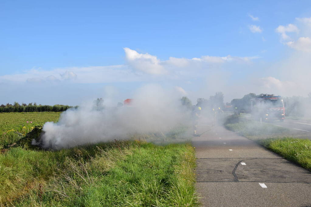 Brand in snoeiafval snel onder controle