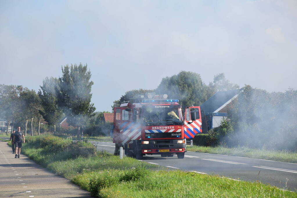 Brand in snoeiafval snel onder controle