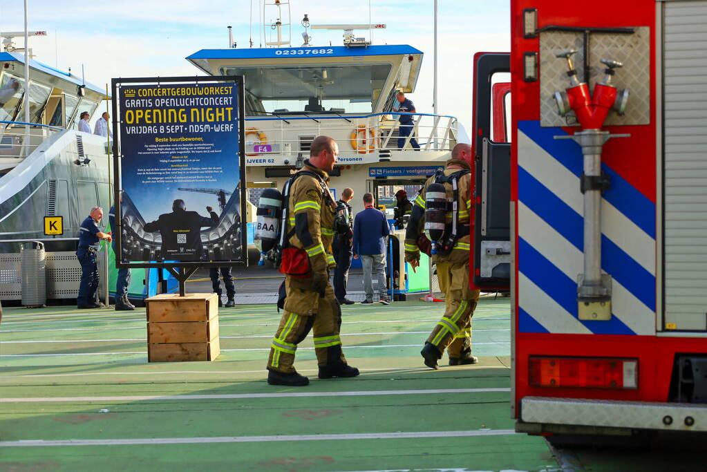 Brand in accuruimte van veerpont