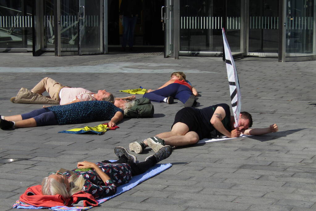 Demonstratie op centraal station