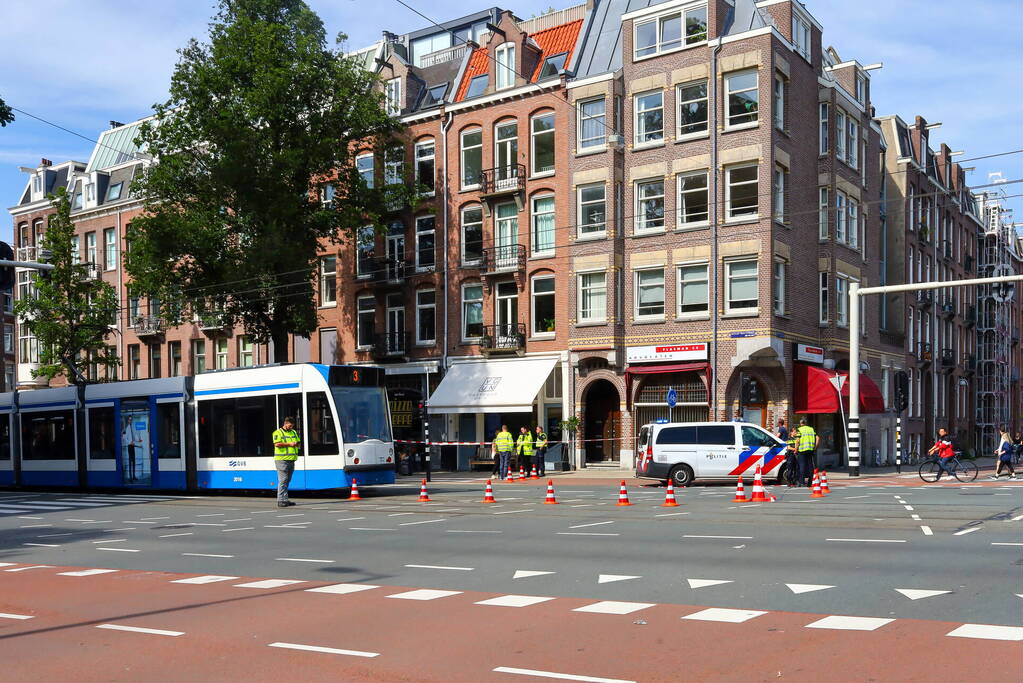 Vrouw met fiets aangereden door tram