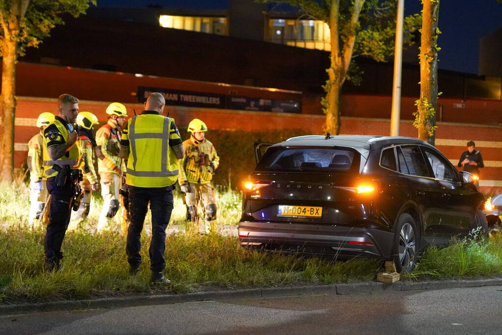 Automobilist klapt op boom