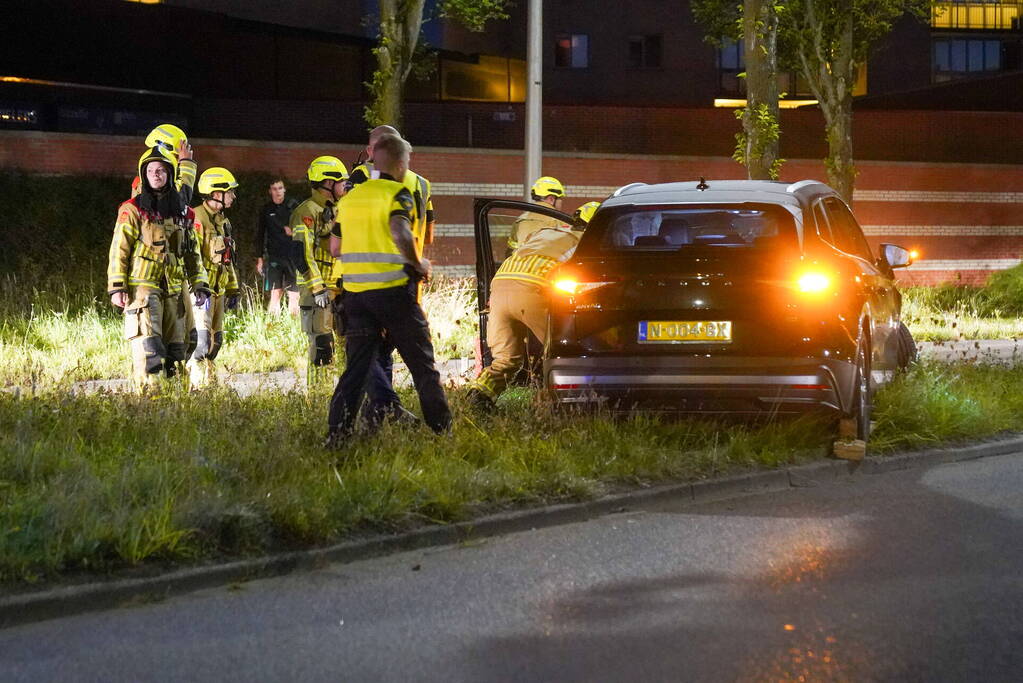 Automobilist klapt op boom