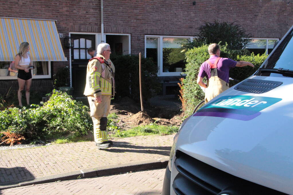 Gasleiding geraakt tijdens weghalen van boom