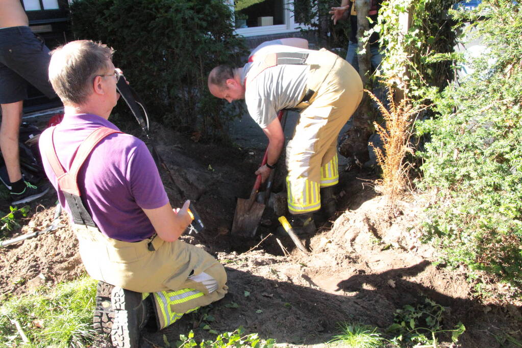 Gasleiding geraakt tijdens weghalen van boom