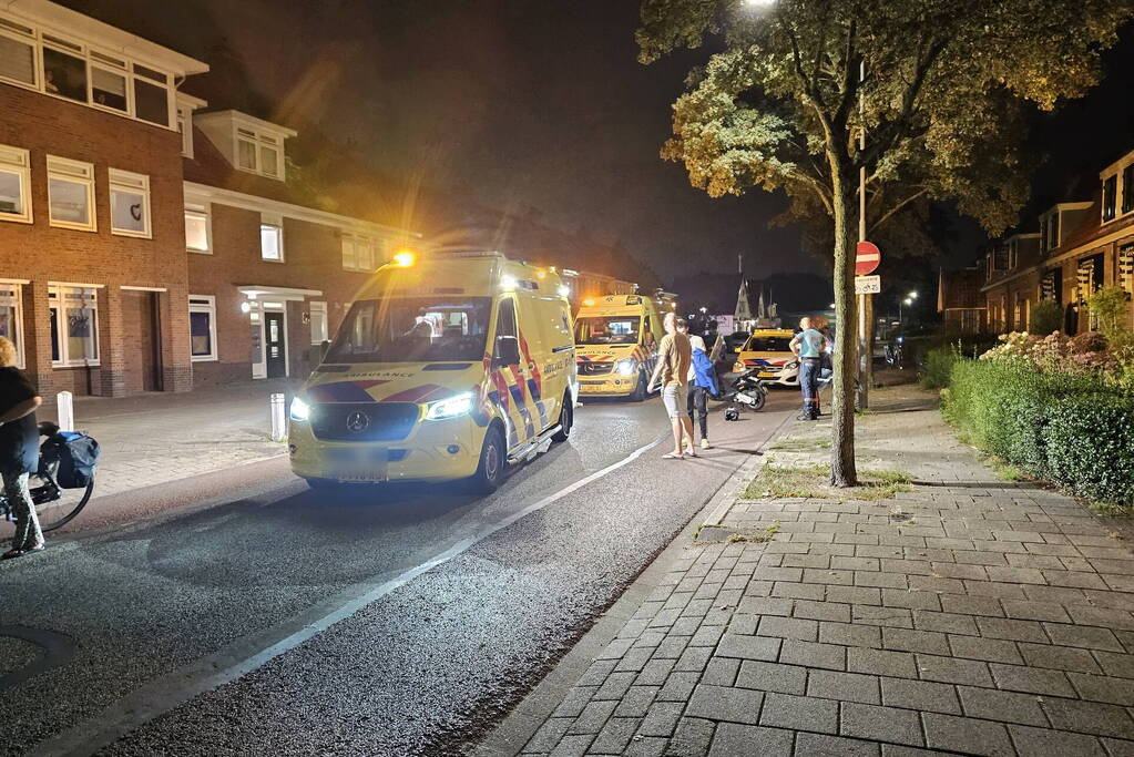 Botsing tussen scooter en fietser