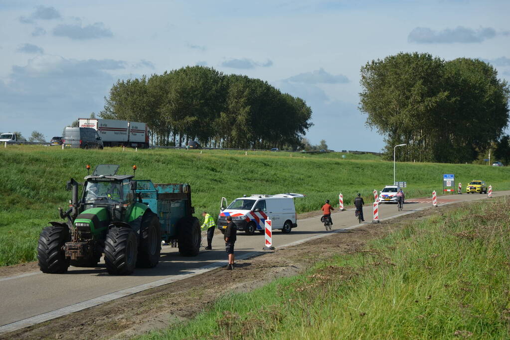 Persoon in botsing met tractor