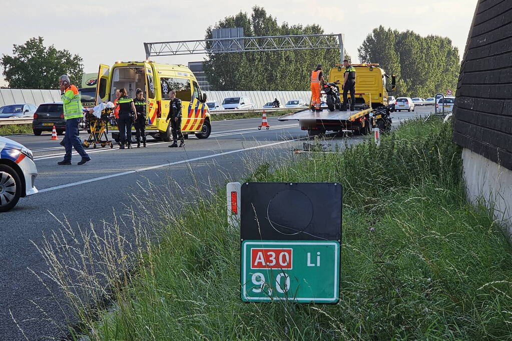 Motorrijder gewond bij val