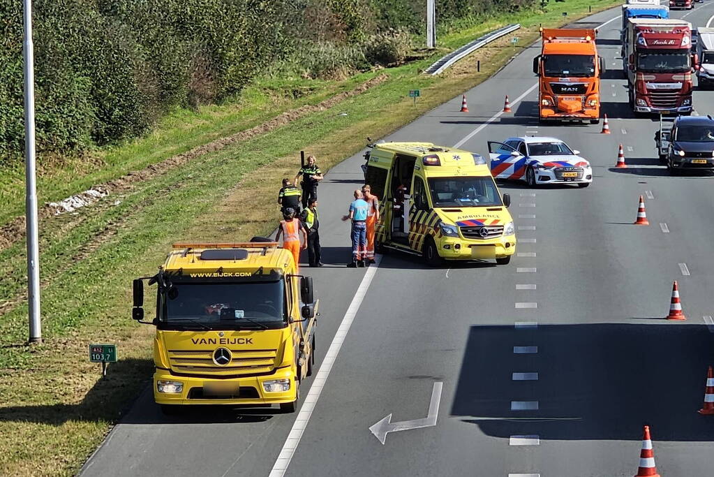 Motorrijder gewond na val op snelweg