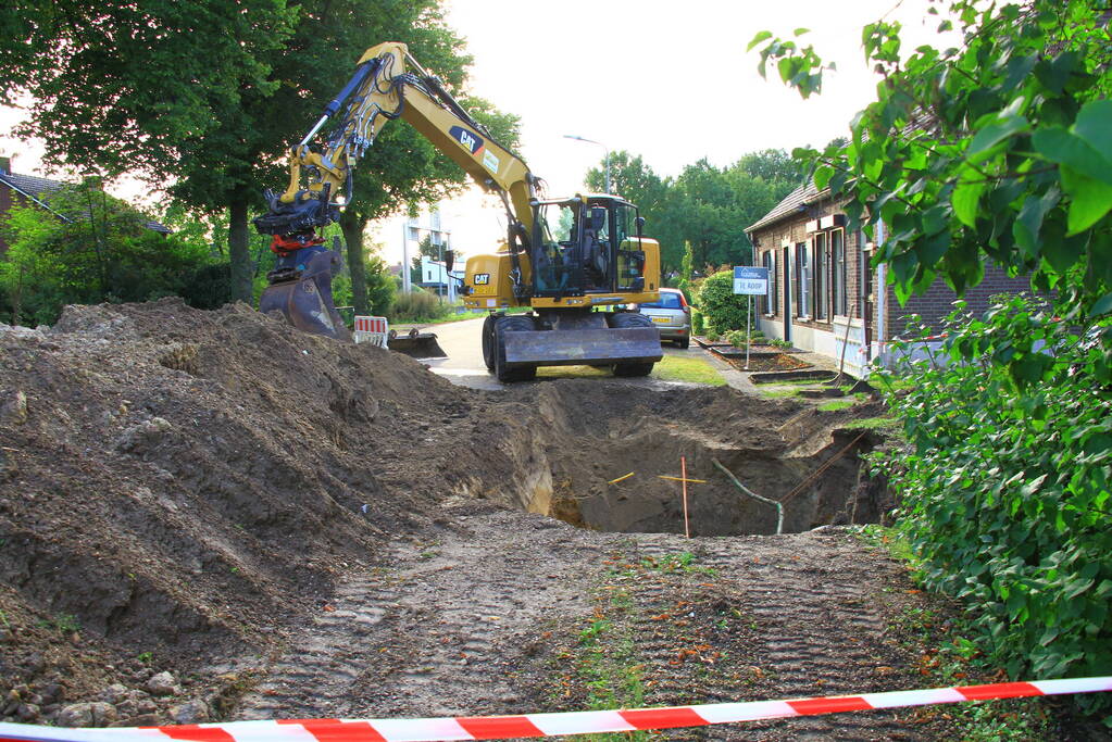 Gasleiding geraakt bij werkzaamheden