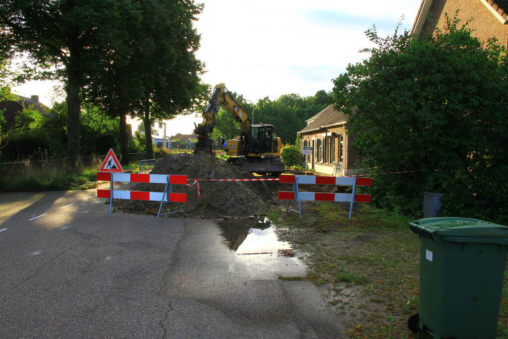 Gasleiding geraakt bij werkzaamheden