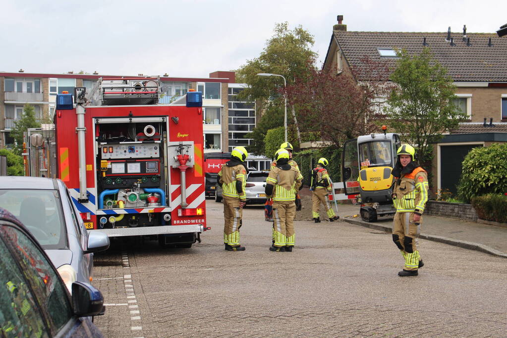 Gaslekkage door werkzaamheden aan straat