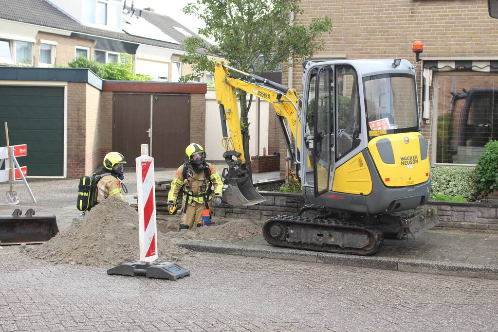 Gaslekkage door werkzaamheden aan straat