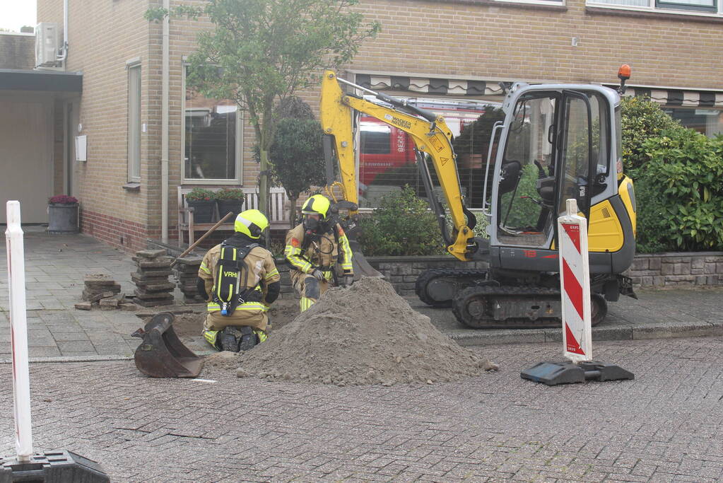 Gaslekkage door werkzaamheden aan straat