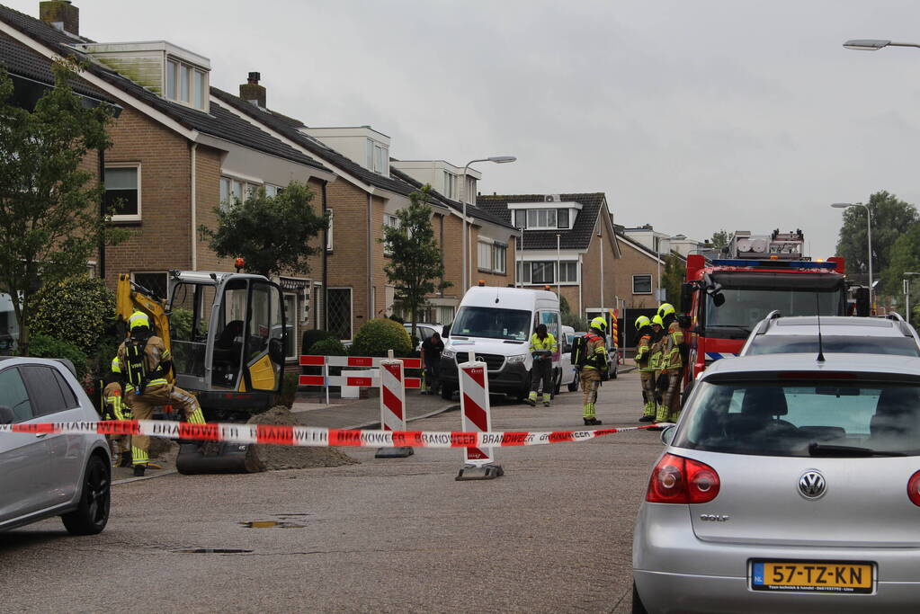 Gaslekkage door werkzaamheden aan straat