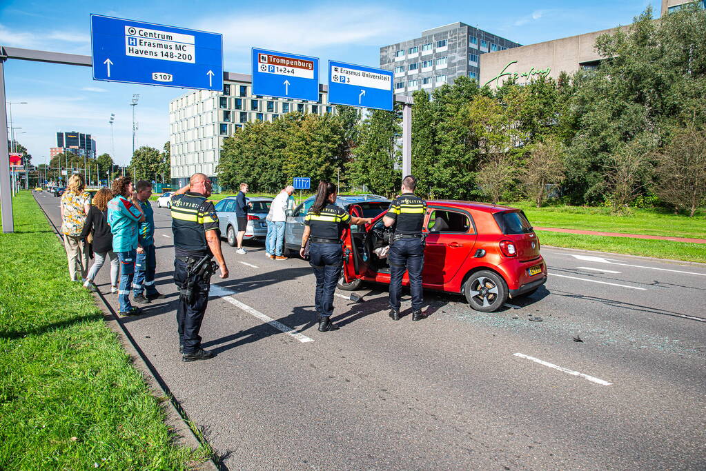 Gewonde bij kettingbotsing tussen drie voertuigen