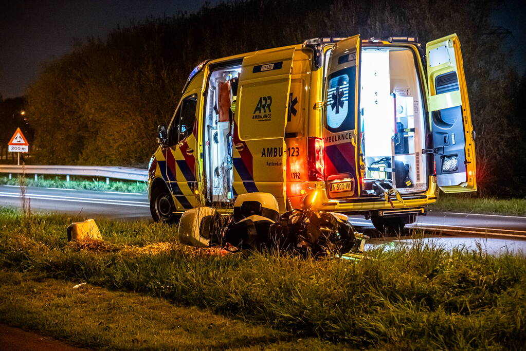 Motorrijder gewond bij eenzijdig ongeval