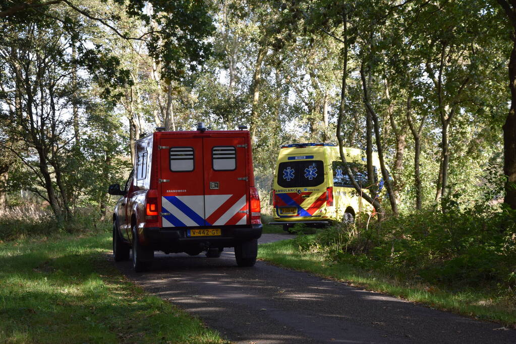 Ruiter gewond bij val in bos