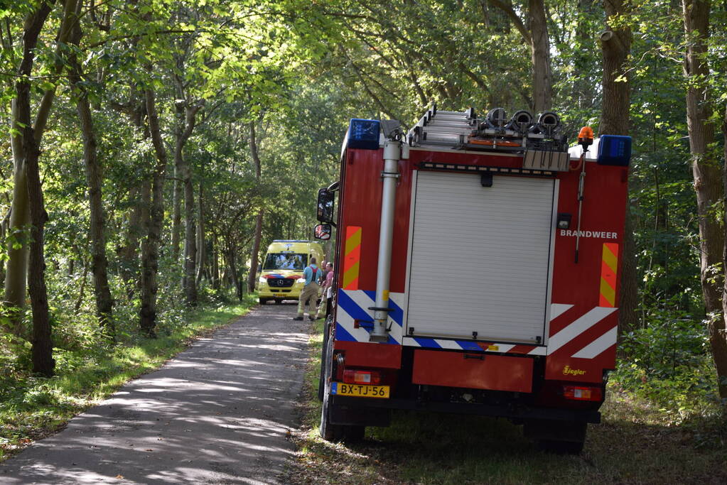 Ruiter gewond bij val in bos