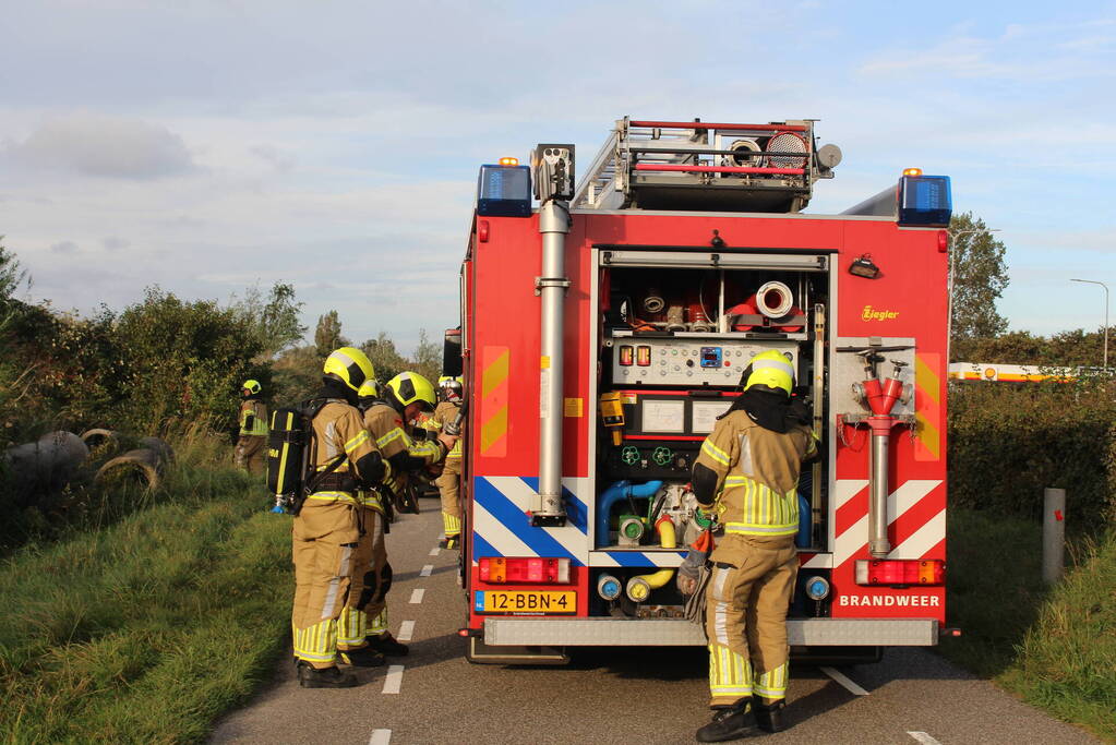 Bermbrand snel onder controle